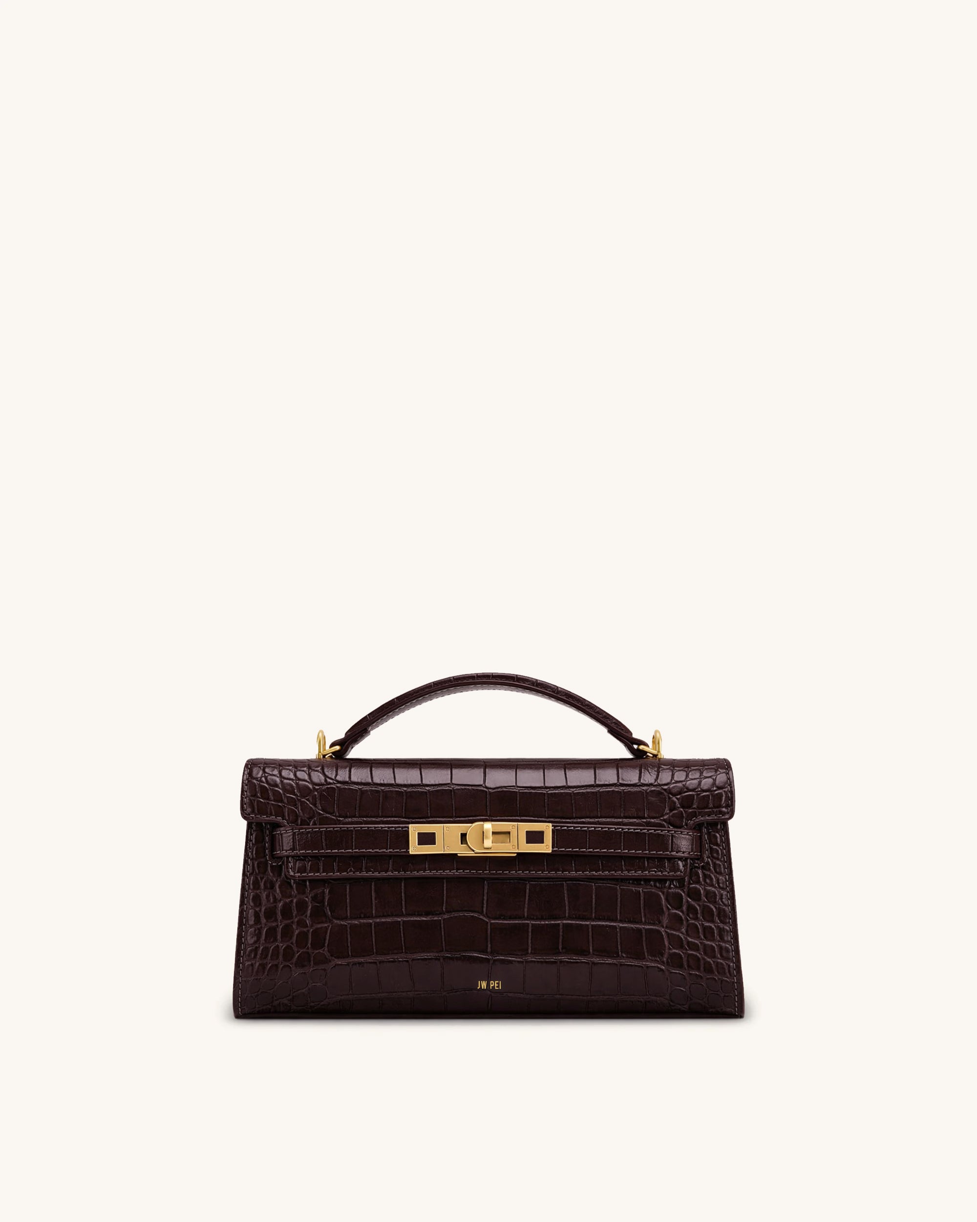Jw Pei Noor Top Handle Bag Dark Brown Croc