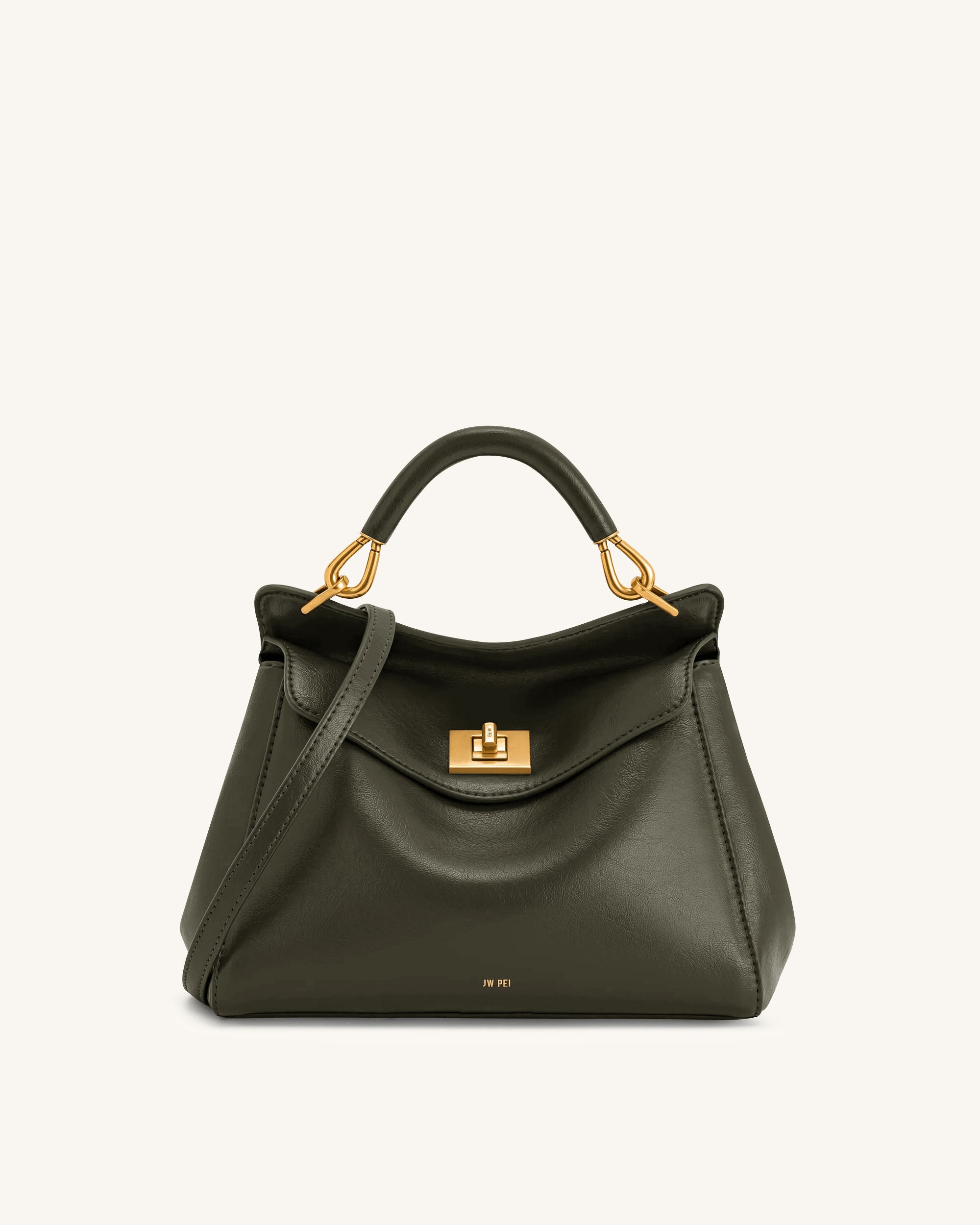 Jw Pei Lucia Classic Top Handle Bag Dark Olive Green