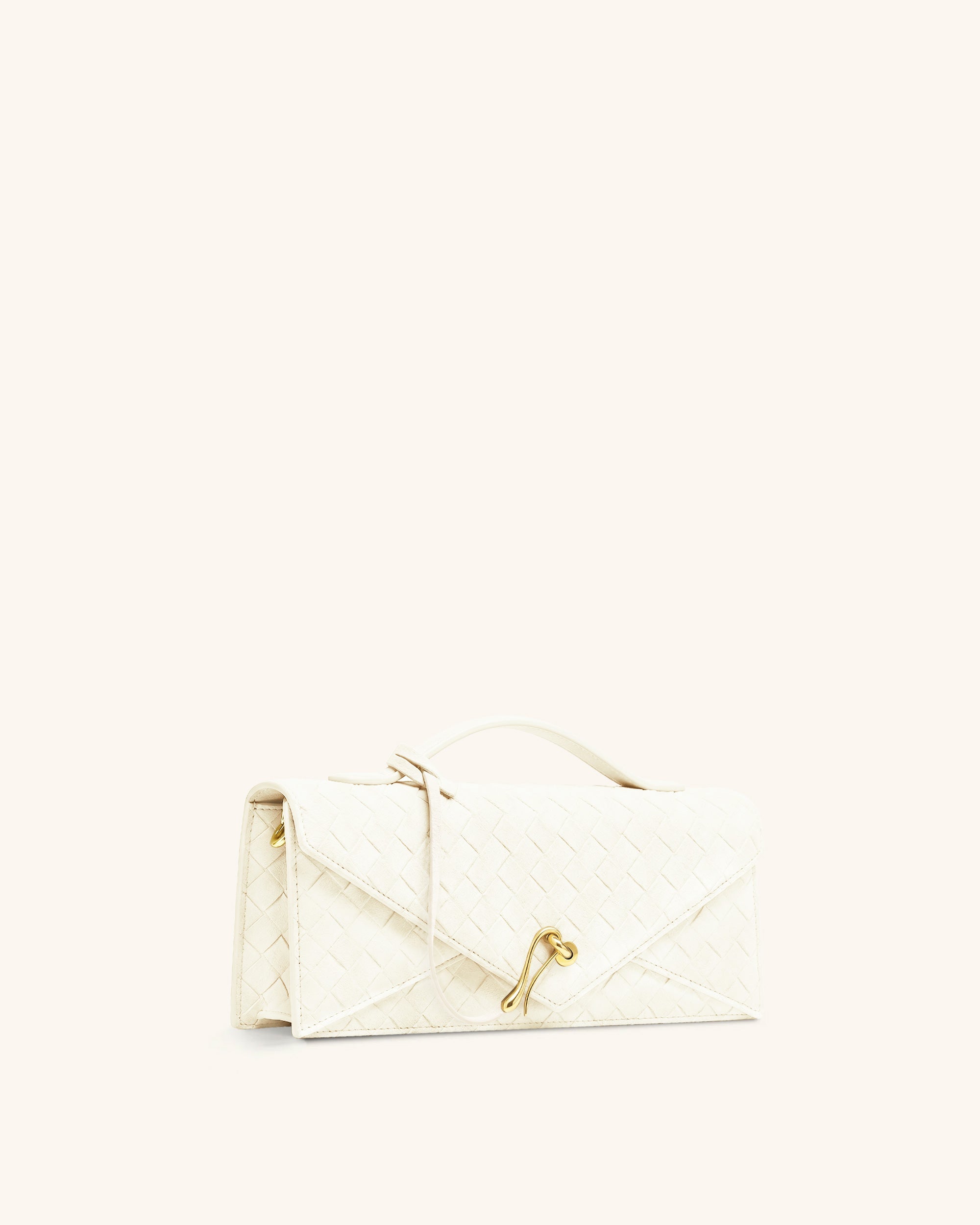 Jw Pei Celeste Faux Suede Woven Textured Envelope Top Handle Bag White