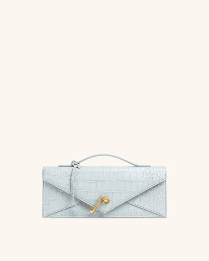 Jw Pei Celeste Envelope Top Handle Bag Light Blue Croc