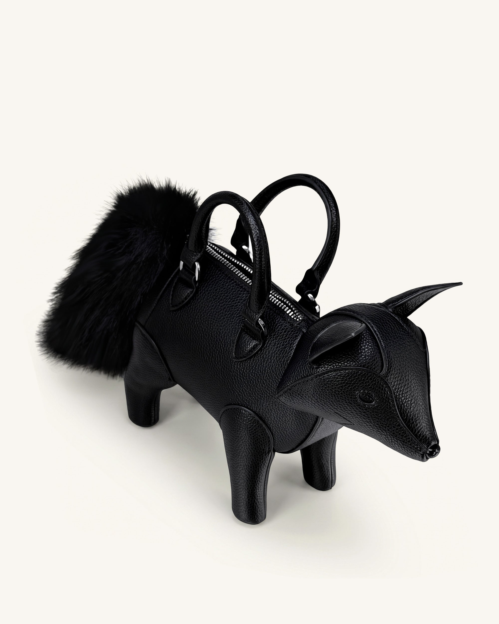 Jw Pei Kai Fox Shaped Top Handle Bag Black