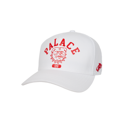 Palace Skateboards Bulldog P Frame 5-Panel Snapback White