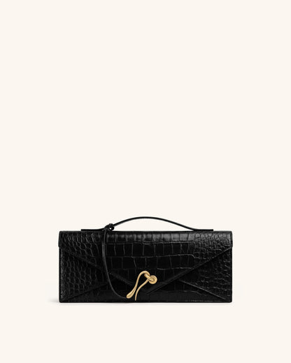 Jw Pei Celeste Envelope Top Handle Bag Black Croc