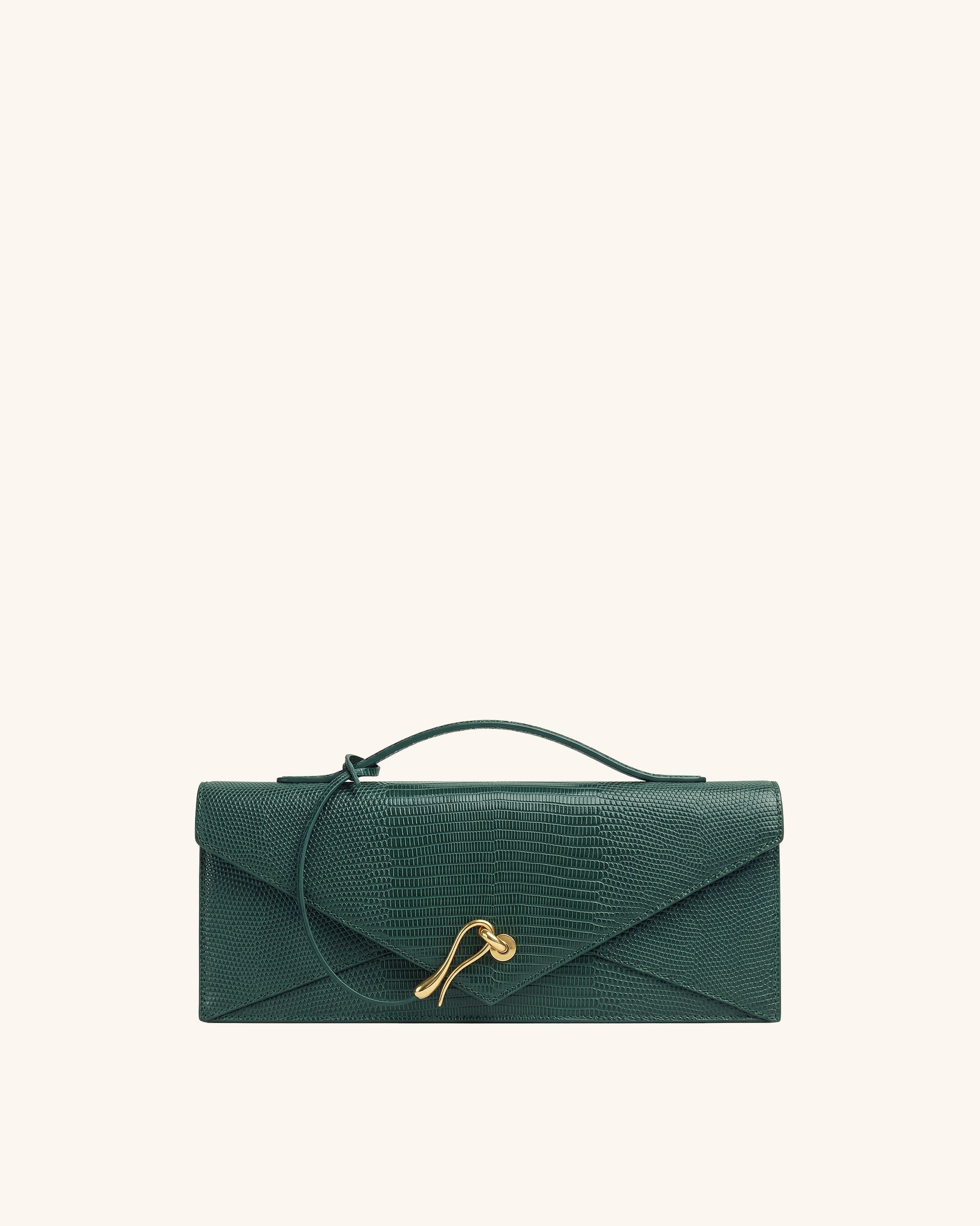 Jw Pei Celeste Envelope Top Handle Bag Olive Green Lizard Texture