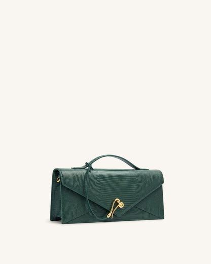 Jw Pei Celeste Envelope Top Handle Bag Olive Green Lizard Texture