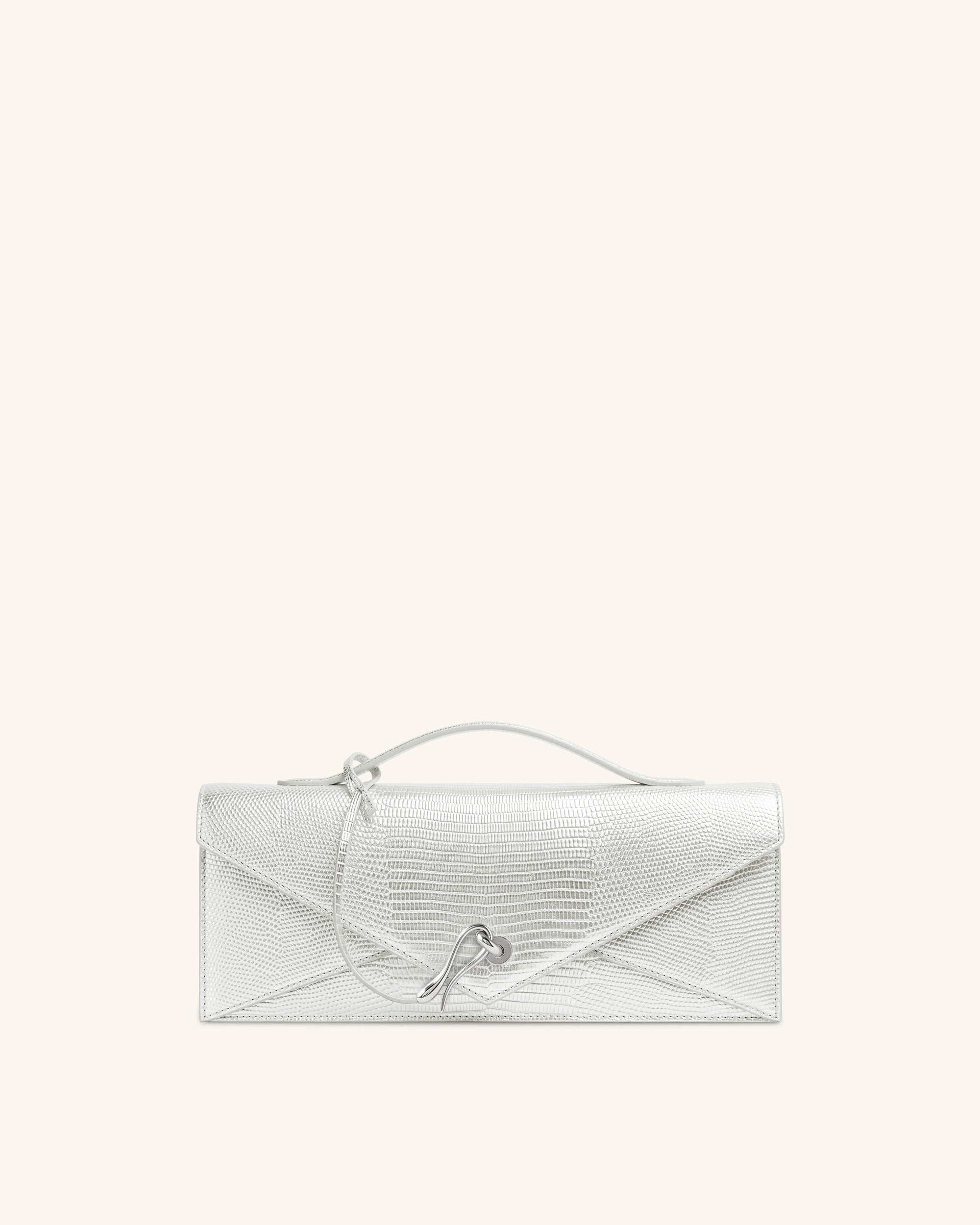 Jw Pei Celeste Envelope Top Handle Bag Silver Lizard Texture