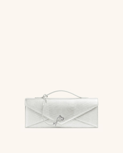 Jw Pei Celeste Envelope Top Handle Bag Silver Lizard Texture