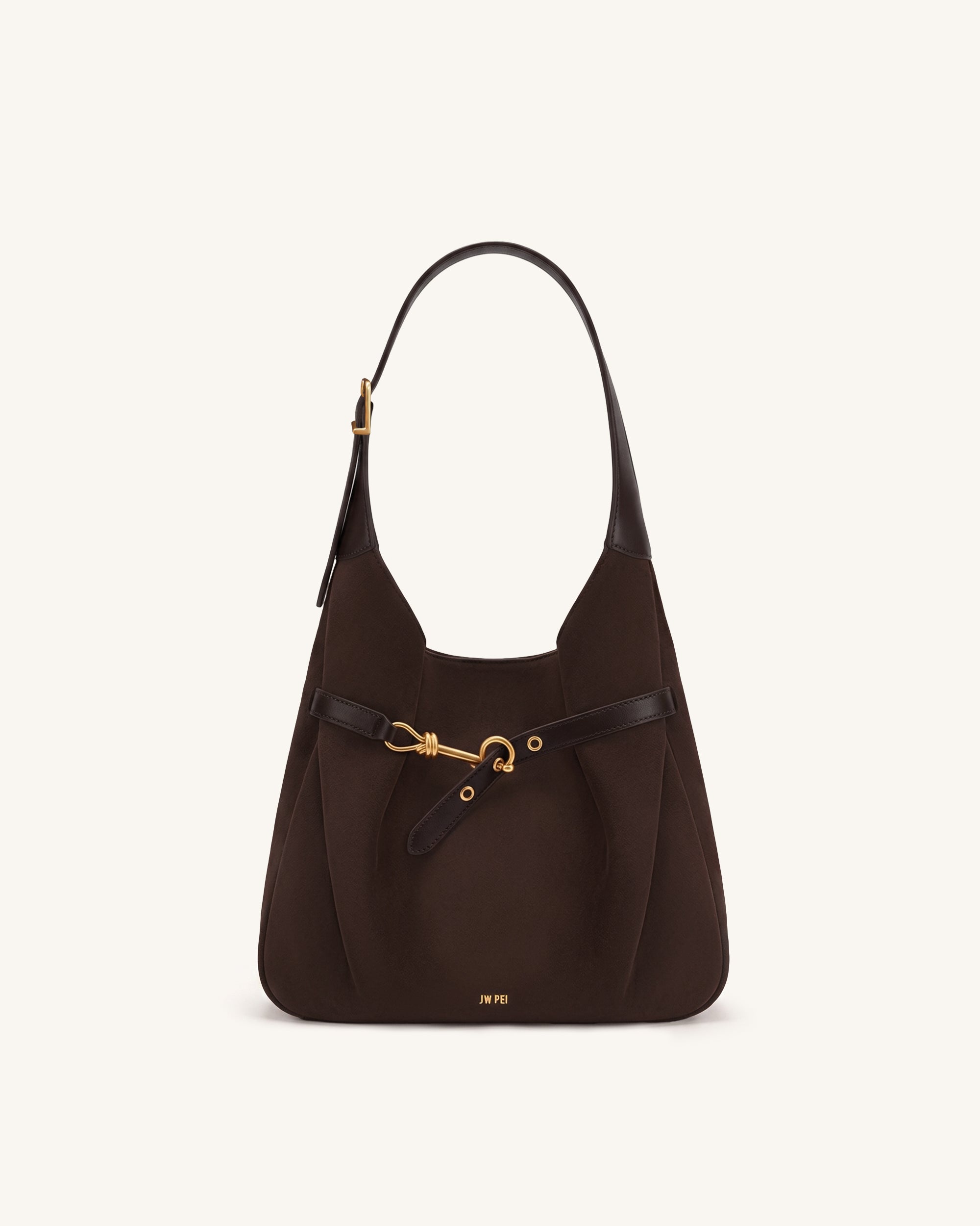 Jw Pei Alina Faux Suede Hobo Bag Chocolate Brown