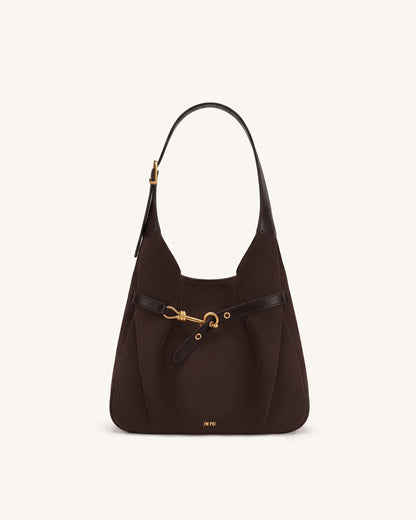 Jw Pei Alina Faux Suede Hobo Bag Chocolate Brown