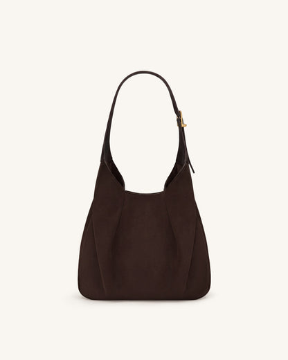 Jw Pei Alina Faux Suede Hobo Bag Chocolate Brown