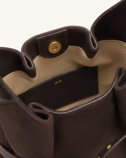 Jw Pei Alina Faux Suede Hobo Bag Chocolate Brown