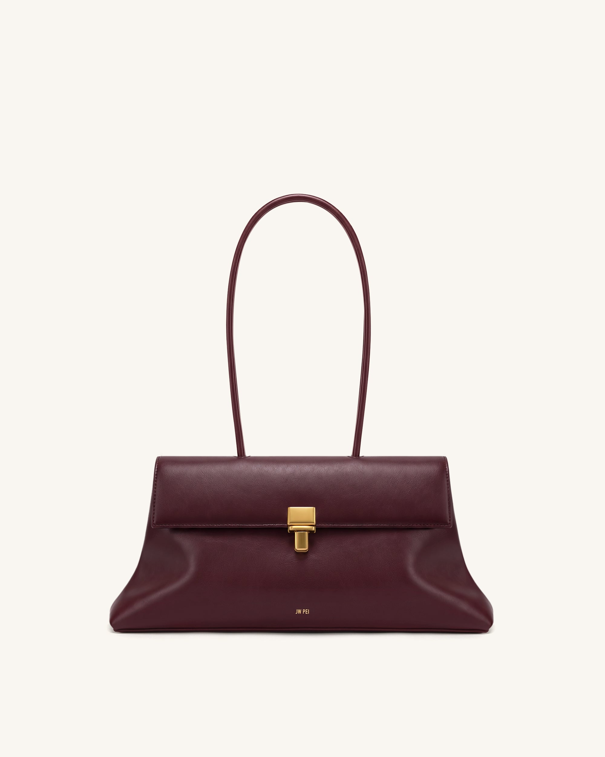 Jw Pei Selene Lock Flap Shoulder Bag Burgundy