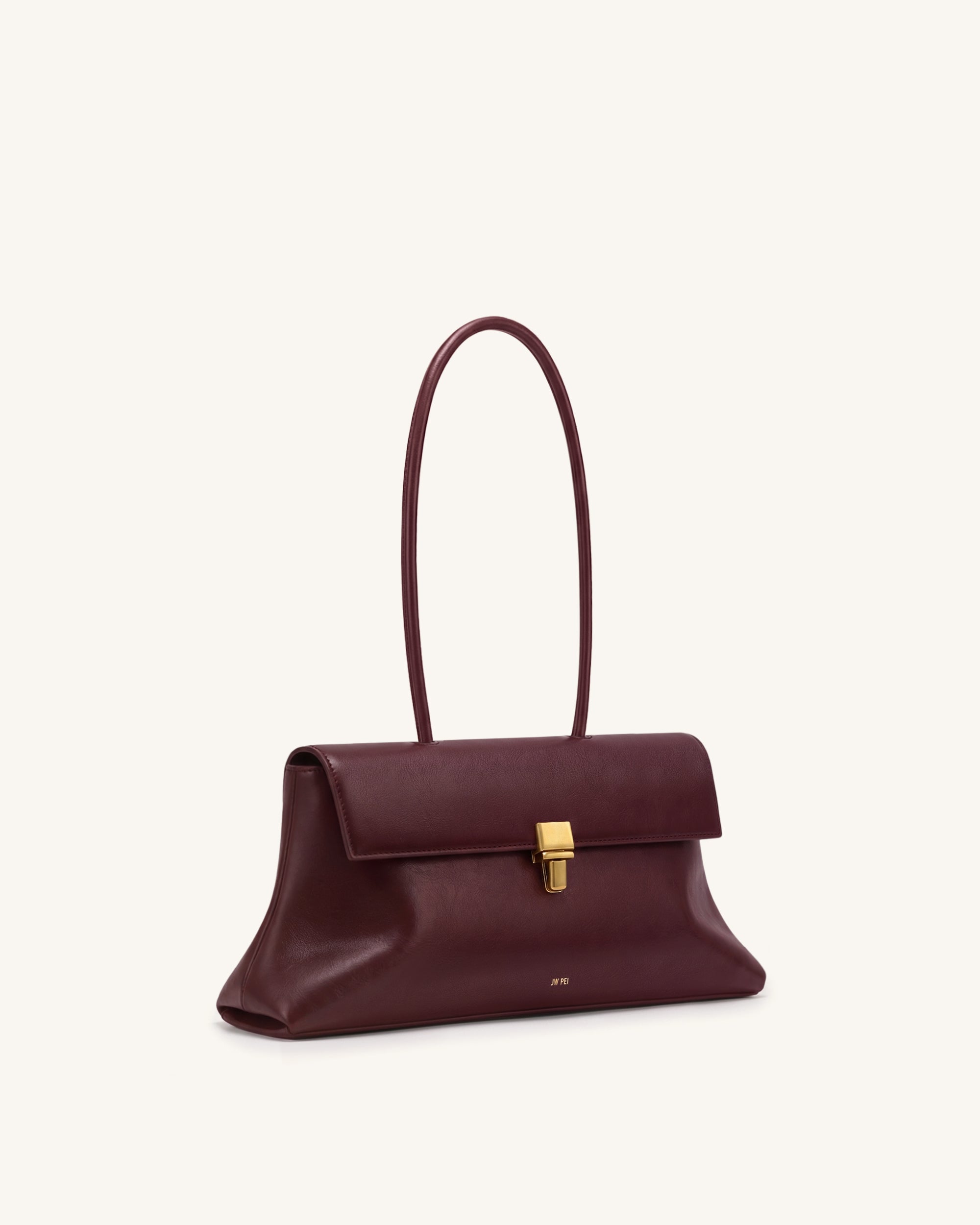 Jw Pei Selene Lock Flap Shoulder Bag Burgundy