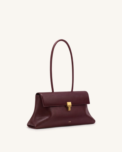 Jw Pei Selene Lock Flap Shoulder Bag Burgundy