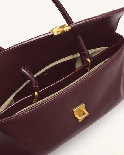 Jw Pei Selene Lock Flap Shoulder Bag Burgundy