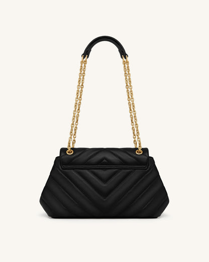 Jw Pei Valerie Quilted Chain Flap Shoulder Bag Black