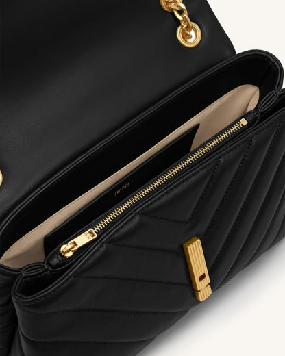 Jw Pei Valerie Quilted Chain Flap Shoulder Bag Black