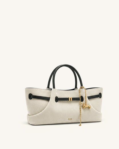 Jw Pei Maeve Dachshund Metal Charm Tote Bag Black Canvasa