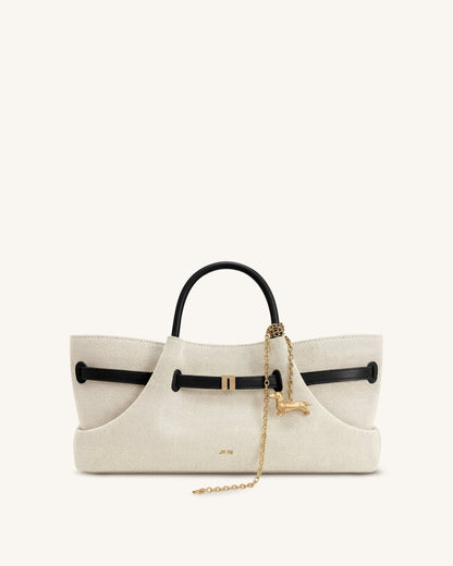 Jw Pei Maeve Dachshund Metal Charm Tote Bag Black Canvasa