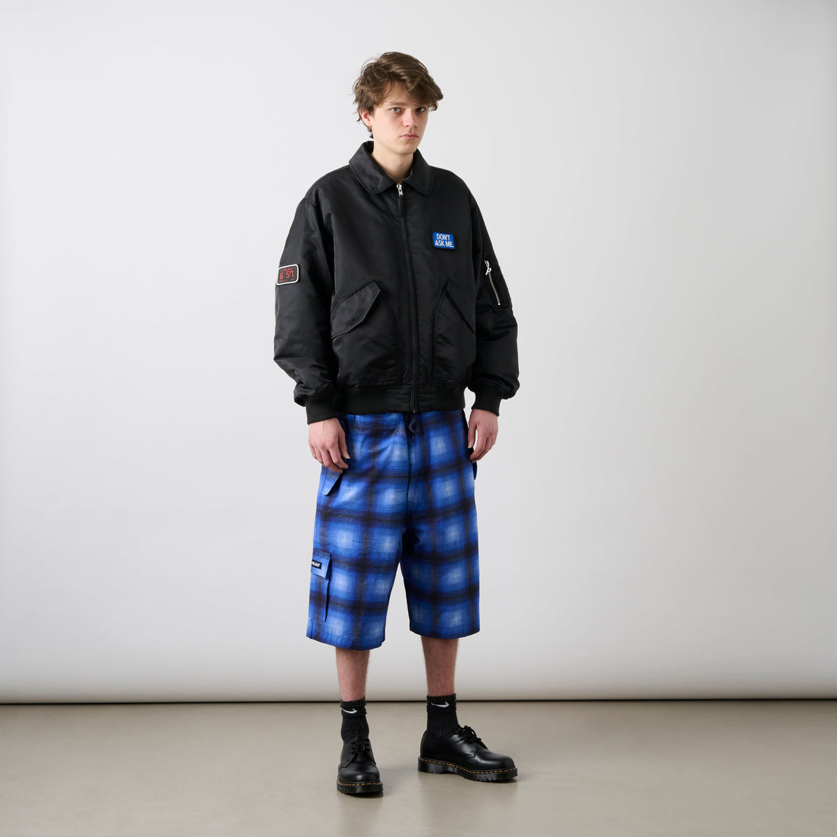 Palace OVER Short NAVY Ghost Check