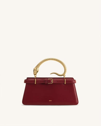 Jw Pei Elena Snake Handle Top Handle Bag Wine Red