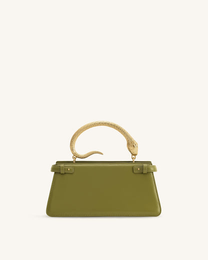 Jw Pei Elena Snake Handle Top Handle Bag Matcha Green