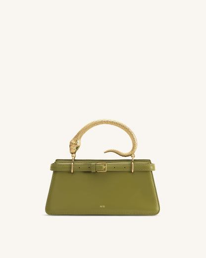 Jw Pei Elena Snake Handle Top Handle Bag Matcha Green