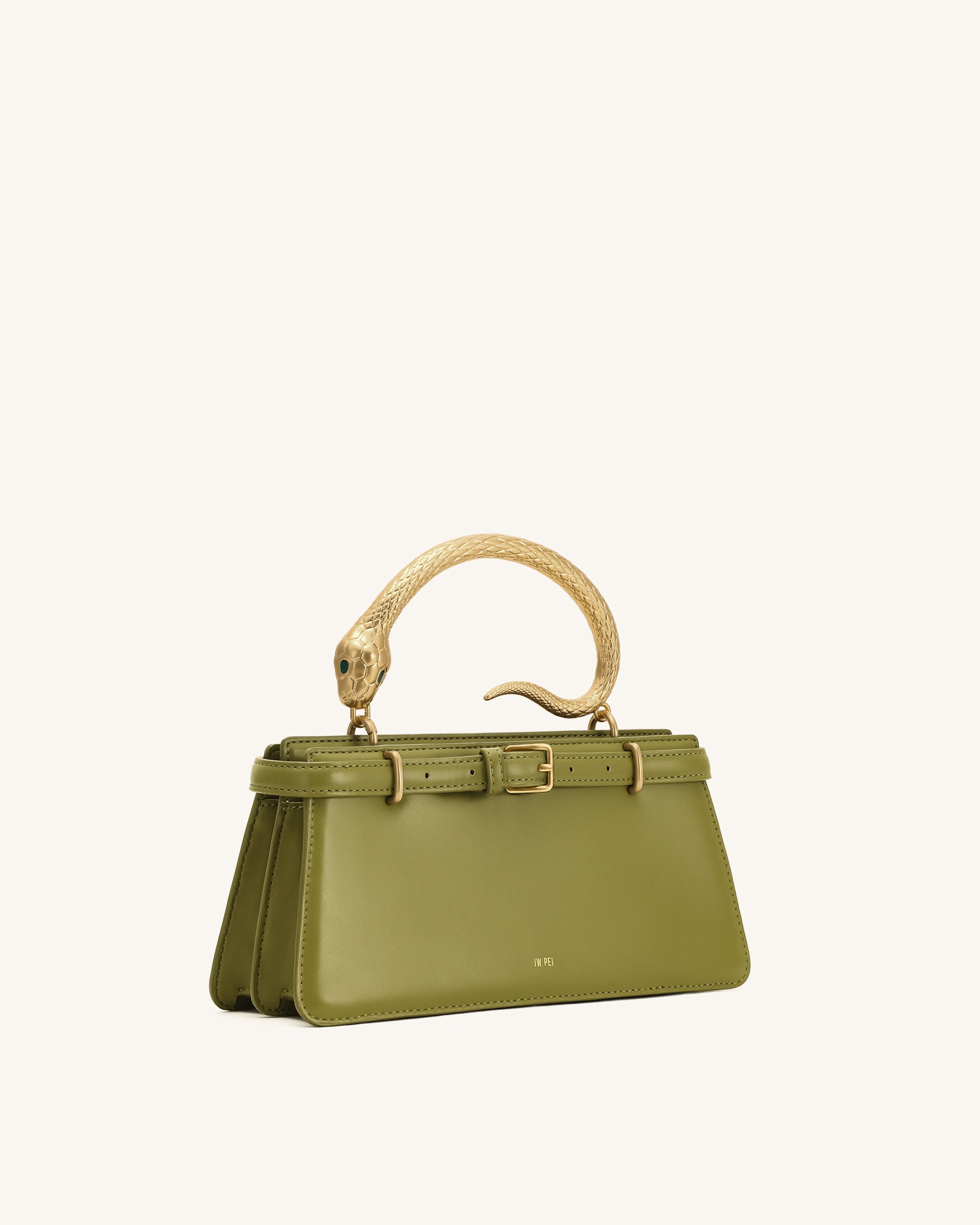 Jw Pei Elena Snake Handle Top Handle Bag Matcha Green