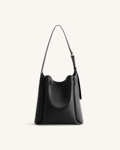 Jw Pei Charlene Double Buckle Hobo Bag Black
