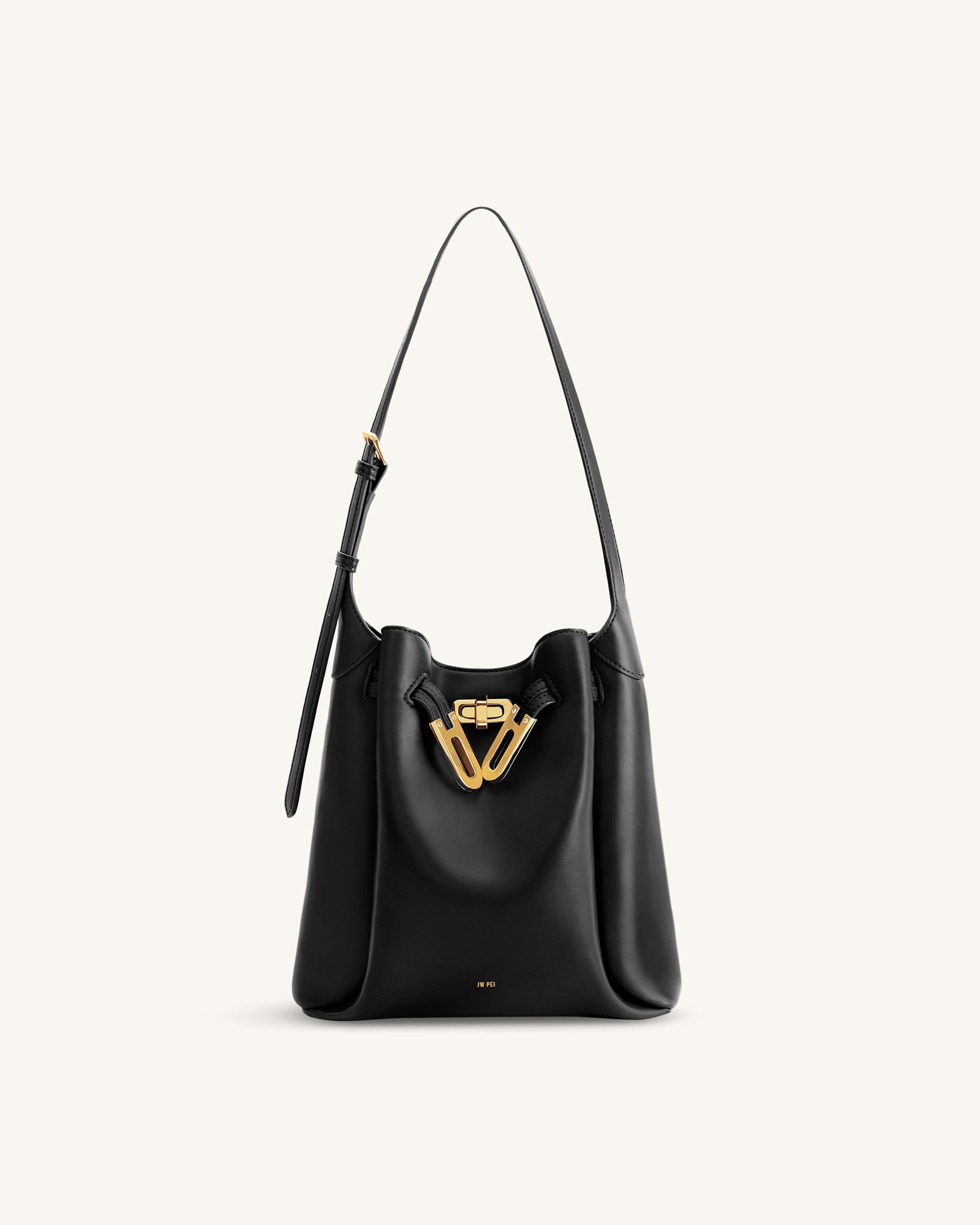 Jw Pei Charlene Double Buckle Hobo Bag Black