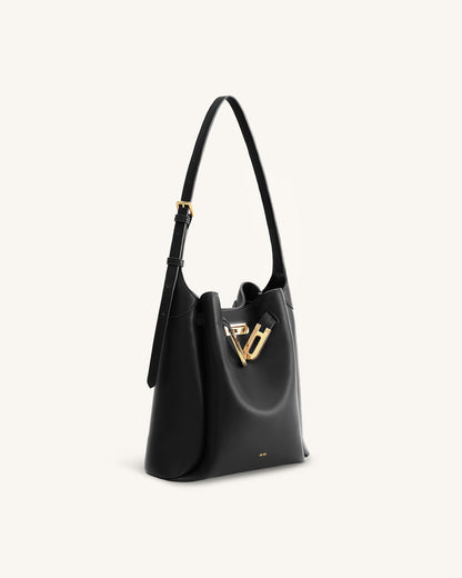 Jw Pei Charlene Double Buckle Hobo Bag Black