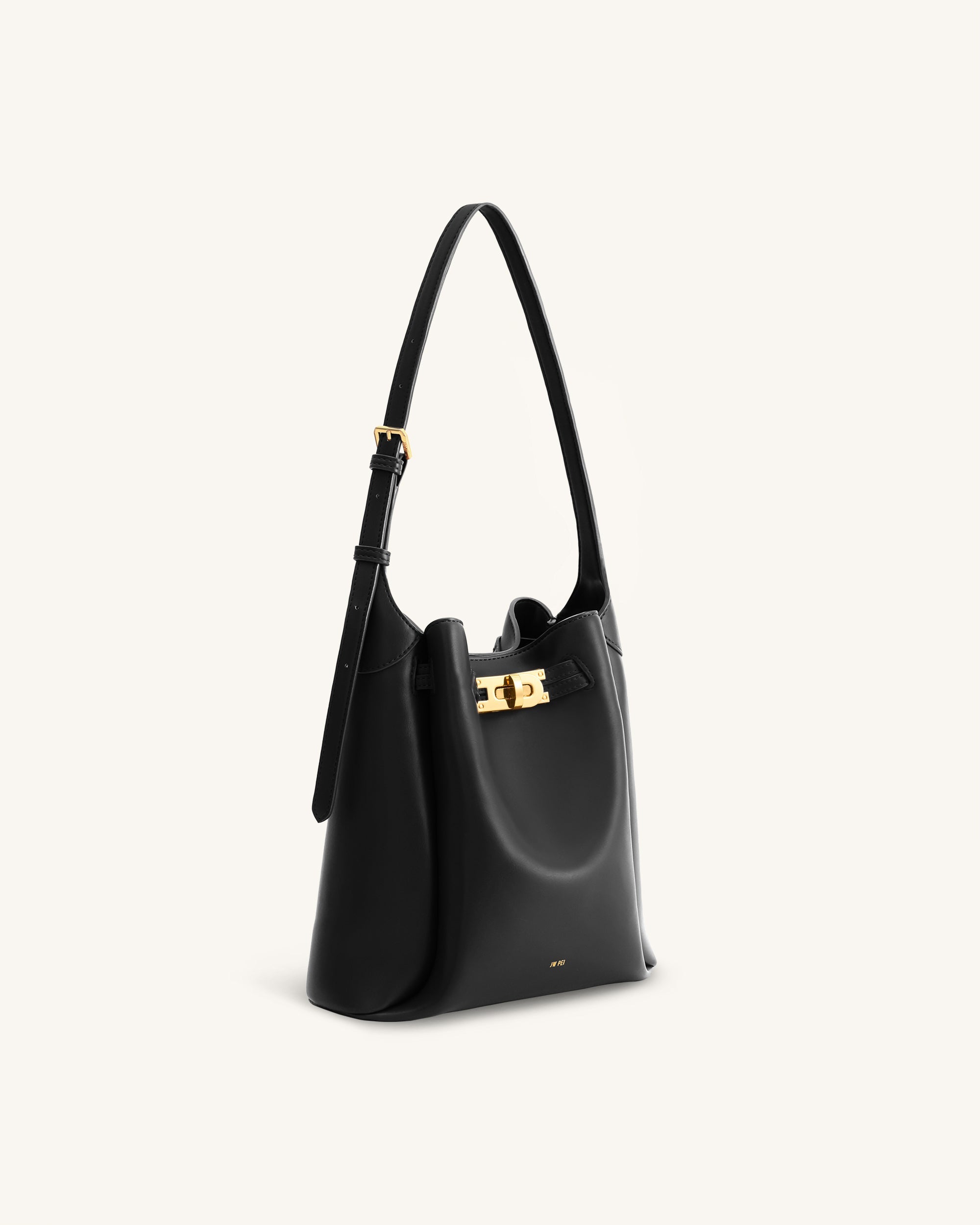 Jw Pei Charlene Double Buckle Hobo Bag Black