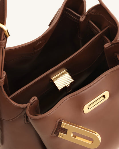 Jw Pei Charlene Double Buckle Hobo Bag Brown