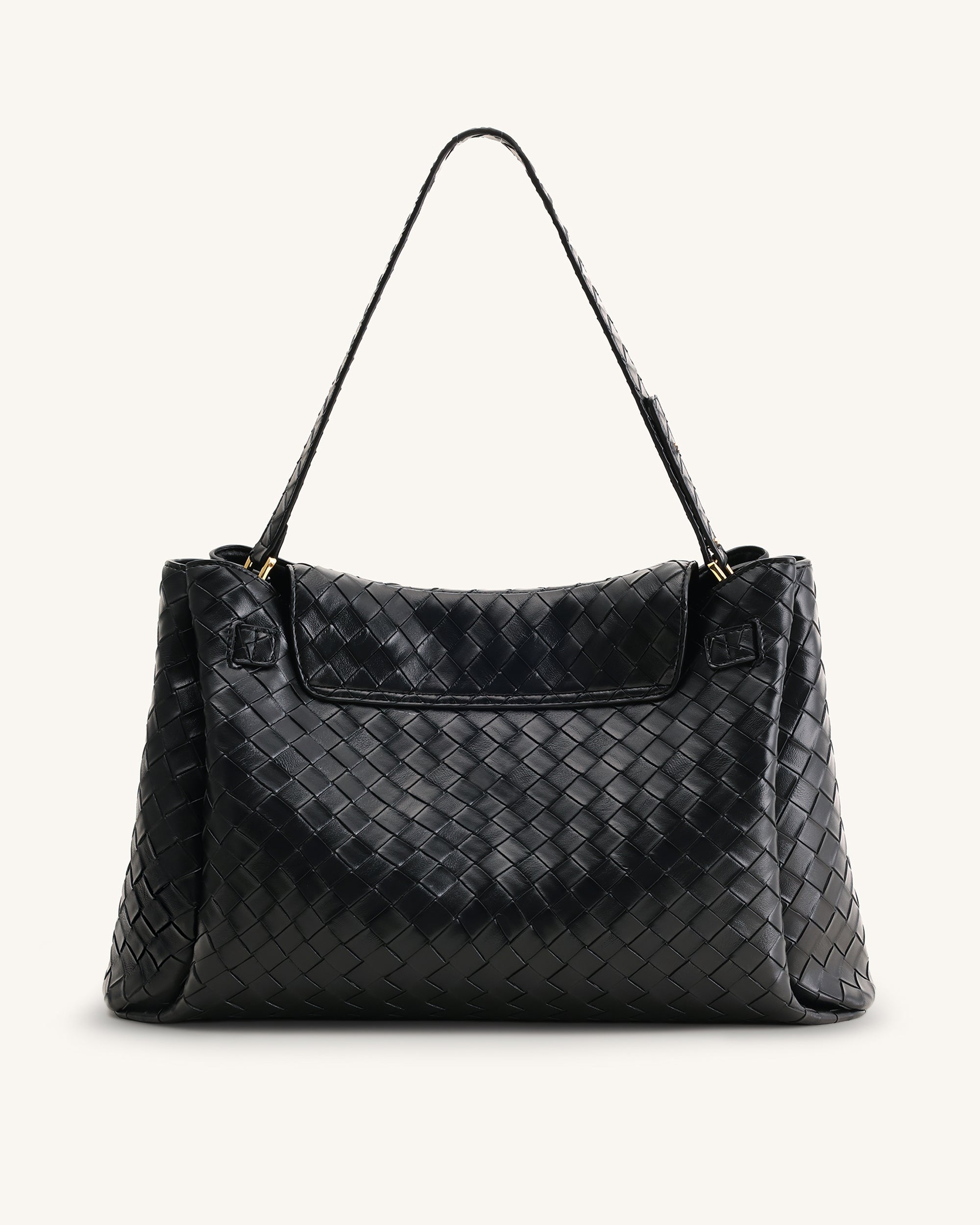 Jw Pei Rhea Large Woven Textured Shoulder Bag Black