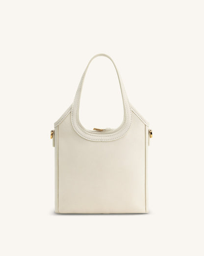 Jw Pei Brooke Mini Belted Embellished Orchid Beaded Top Handle Bag Ivory