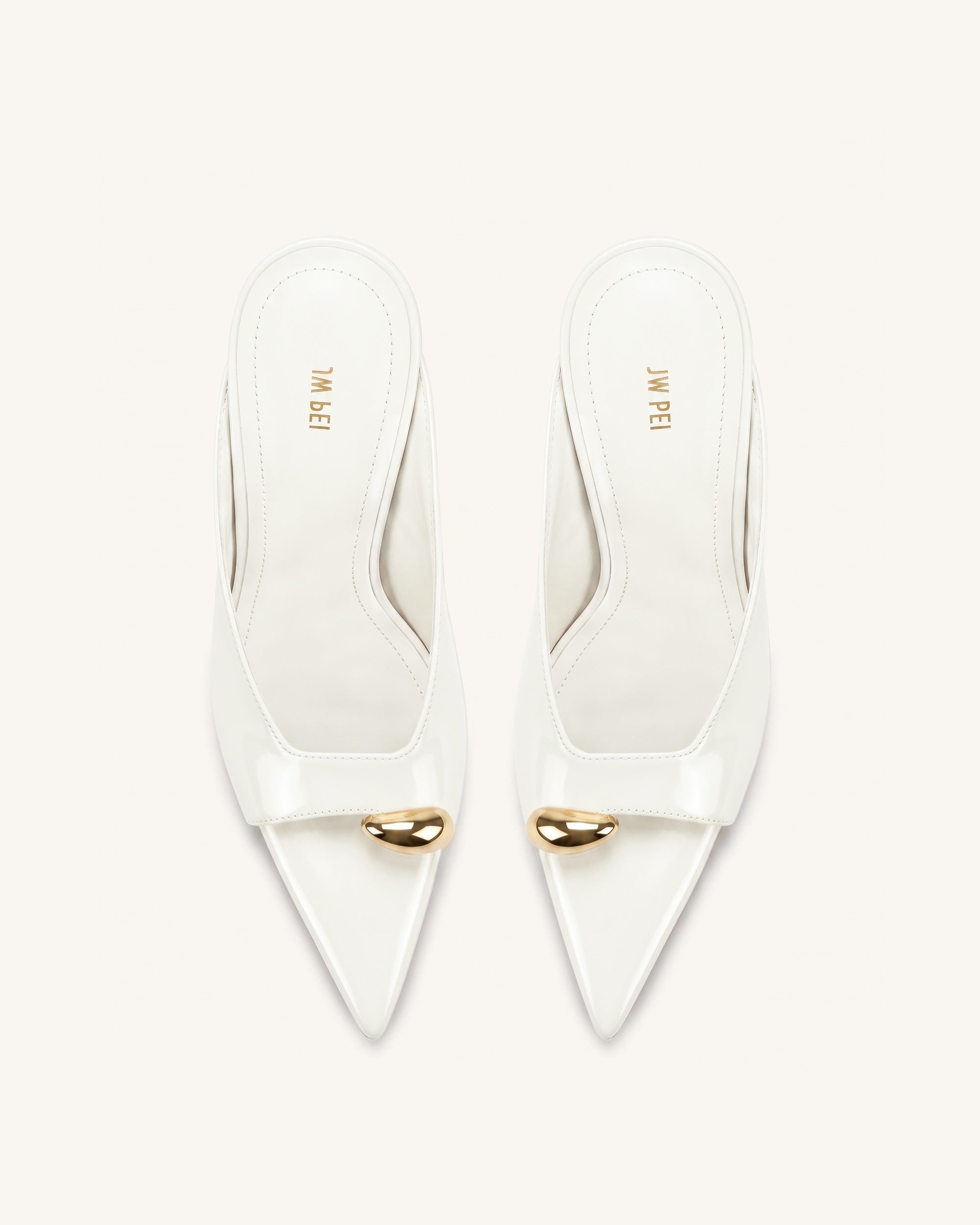 Jw Pei Noemi Pointed Toe Mule Heels White