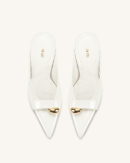 Jw Pei Noemi Pointed Toe Mule Heels White