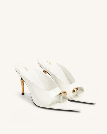 Jw Pei Noemi Pointed Toe Mule Heels White