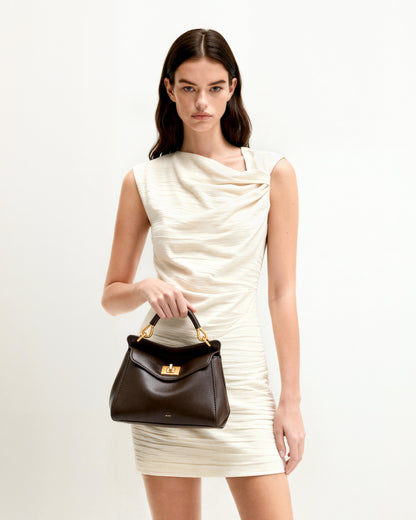 Jw Pei Lucia Classic Top Handbag Dark Brown