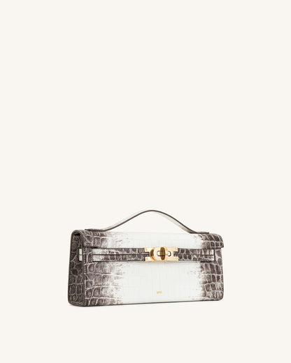 Jw Pei Bria Structured Top Handle Bag White Croc