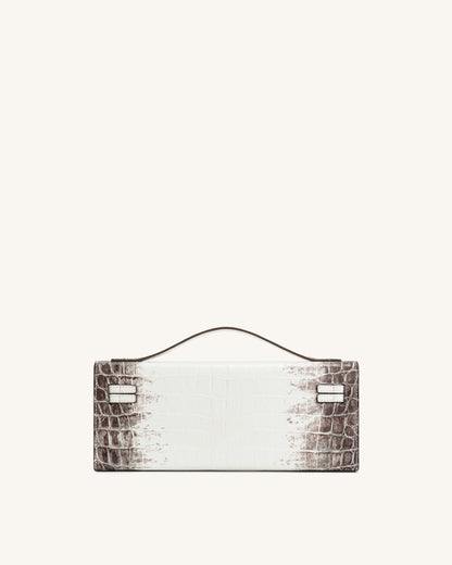 Jw Pei Bria Structured Top Handle Bag White Croc