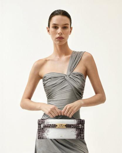 Jw Pei Bria Structured Top Handle Bag White Croc