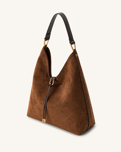 Jw Pei Aria Faux Suede Shoulder Bag Brown