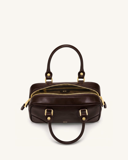 Jw Pei Odette Boston Top Handle Bag Dark Brown