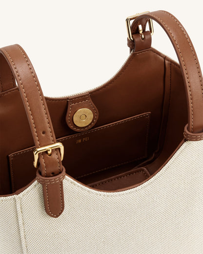 Jw Pei Ines Padlock Tote Bag Brown Canvas