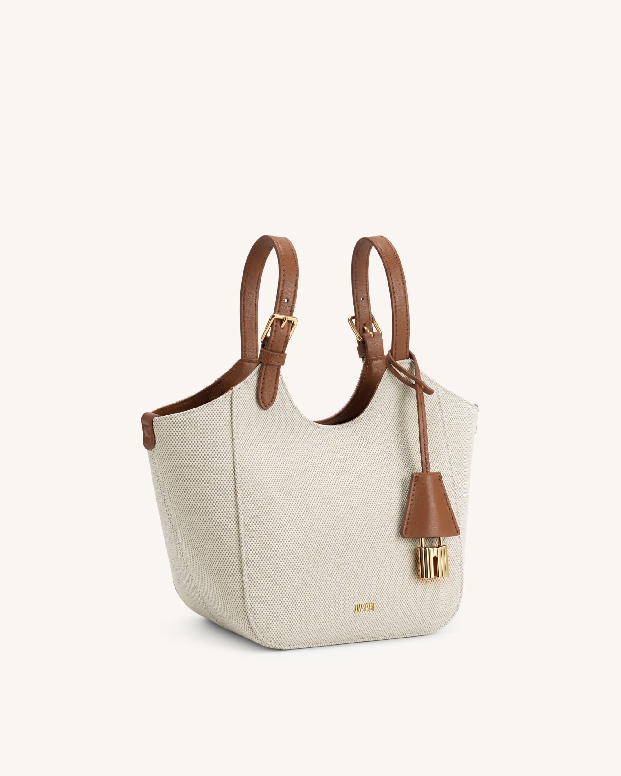 Jw Pei Ines Padlock Tote Bag Brown Canvas