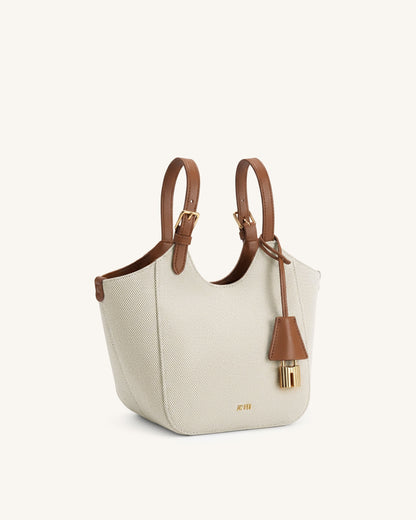 Jw Pei Ines Padlock Tote Bag Brown Canvas