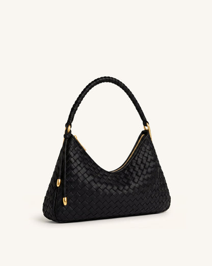 Jw Pei Lorena Woven Shoulder Bag Black