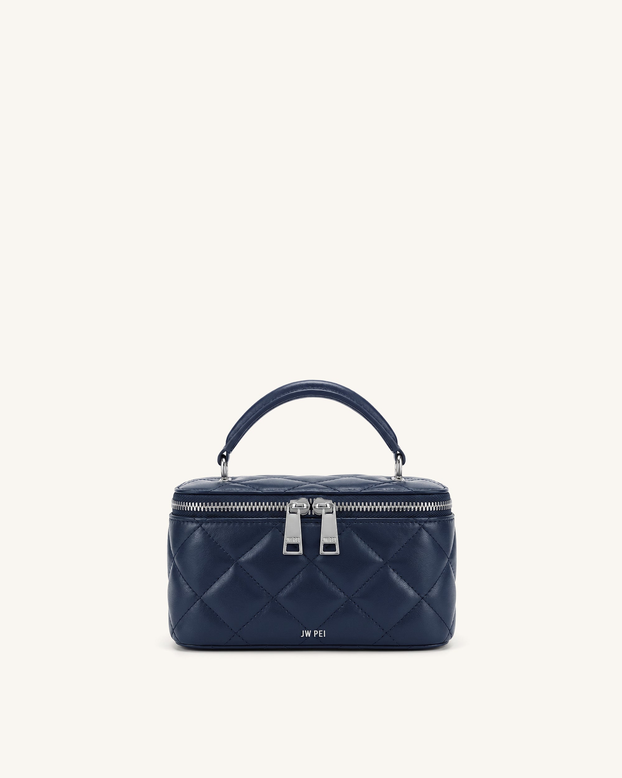Jw Pei Vivienne Quilted Vanity Top Handle Bag Navy