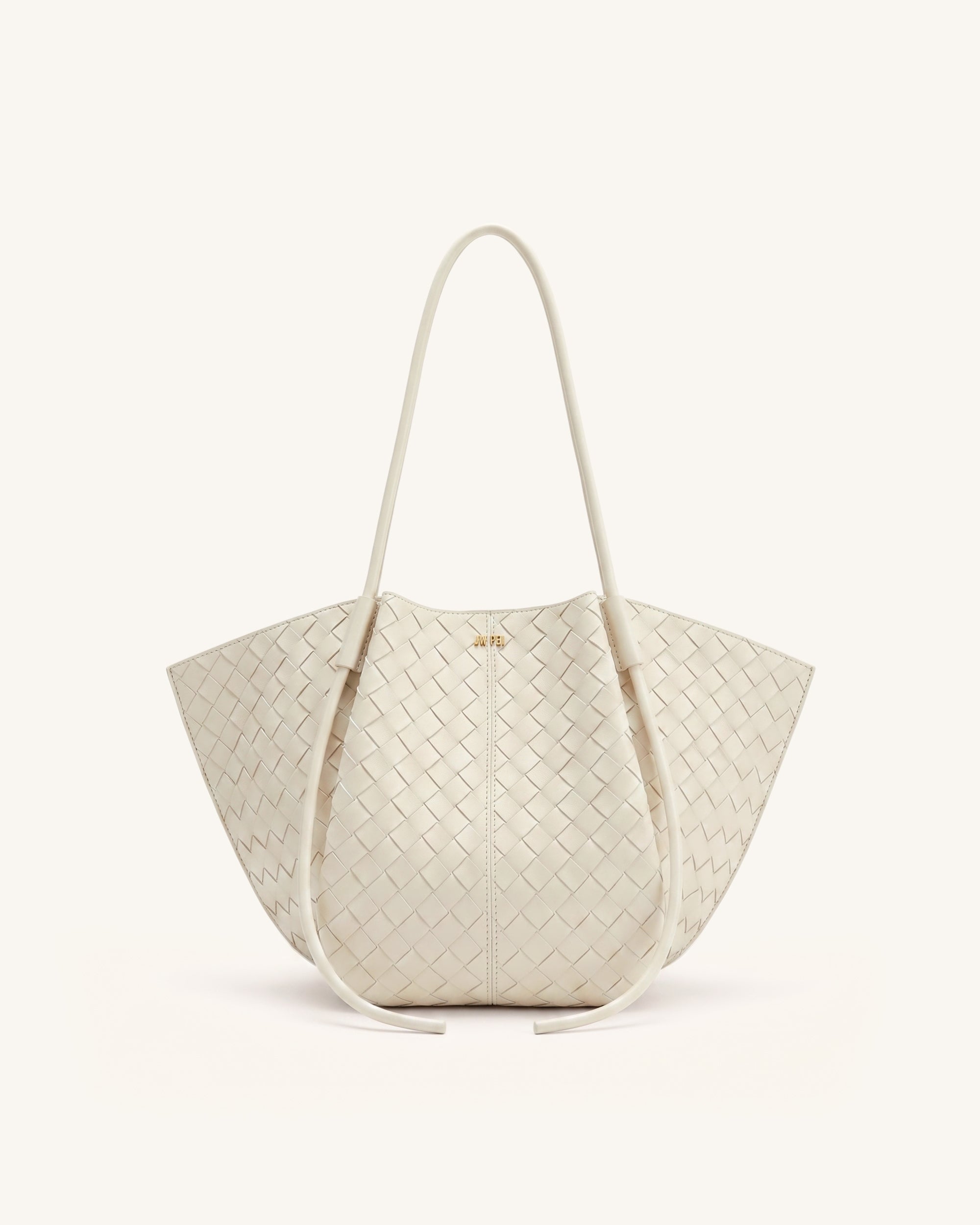 Jw Pei Nala Woven Texture Wide Tote Bag Off White